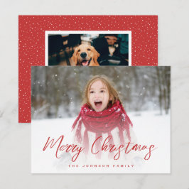 ブラシスクリプトフルフォトクリスマス シーズンカード