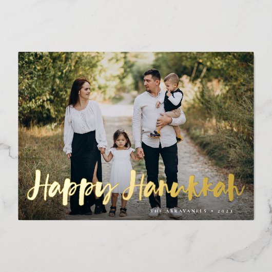 ブラシスクリプトフルフォトハヌカー 箔シーズンカード (正面)