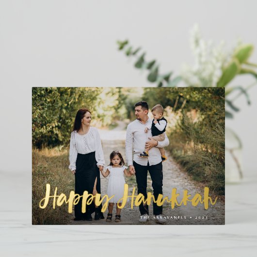 ブラシスクリプトフルフォトハヌカー 箔シーズンカード (立ち正面)