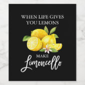 ブラシスクリプトブラックリモンチェロレモンボトルラベル ワインラベル (シングルラベル)