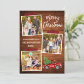 ブラシスクリプトプレイドクラフトテープウッドトラッククリスマス シーズンカード (スタンド正面)