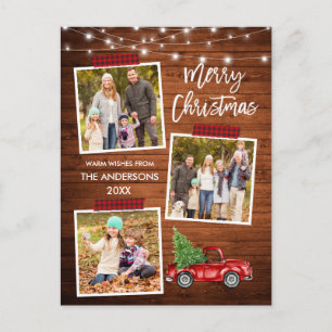 ブラシスクリプトプレイドクラフトテープトラックウッドライト ポストカード