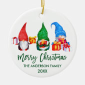 ブラシスクリプトメリークリスマスウォーターのカラー格言 セラミックオーナメント (正面)