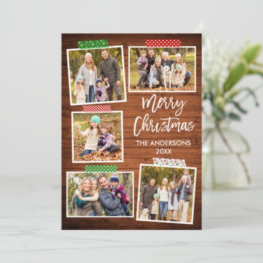 ブラシスクリプトメリークリスマスウッドクラフトテープ シーズンカード (スタンド正面)