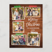 ブラシスクリプトメリークリスマスウッドクラフトテープ ポストカード (正面)