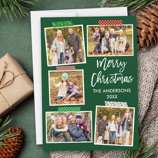 ブラシスクリプトメリークリスマスクラフトテープグリーン シーズンカード