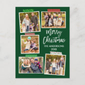 ブラシスクリプトメリークリスマスクラフトテープグリーン ポストカード (正面)