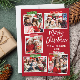 ブラシスクリプトメリークリスマスクラフトテープレッド シーズンカード