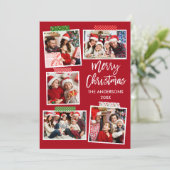 ブラシスクリプトメリークリスマスクラフトテープレッド シーズンカード (スタンド正面)