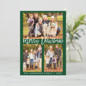 ブラシスクリプトメリークリスマスフォトグリーン シーズンカード (スタンド正面)
