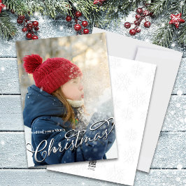 ブラシスクリプトメリークリスマスフォト シーズンカード