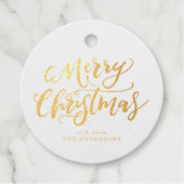 ブラシスクリプトメリークリスマスホリデーギフトタグ フェイバータグ (正面)