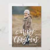 ブラシスクリプトメリークリスマスレッドプレイド3写真 シーズンカード (正面)