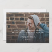 ブラシスクリプトモダン卒業の両面フォトパーティー 招待状 (裏面)