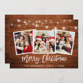 ブラシスクリプトライトウッド3フォトクリスマススター シーズンカード (正面/裏面)