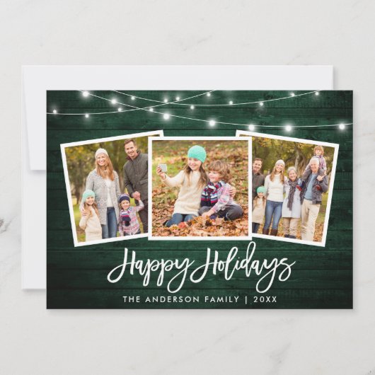 ブラシスクリプトライト素朴グリーン木材3写真 シーズンカード (正面)