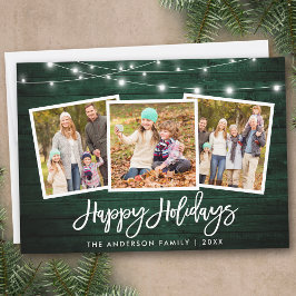 ブラシスクリプトライト素朴グリーン木材3写真 シーズンカード