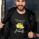 ブラシスクリプトリモンチェロレモンブラック Tシャツ<br><div class="desc">Brush モダン Script Water Color LemonsライフがLimoncelloブラックTシ与えャツを作る時</div>