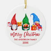 ブラシスクリプトレッドメリークリスマスウォーターのカラー格言 セラミックオーナメント (正面)