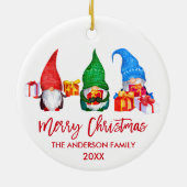 ブラシスクリプトレッドメリークリスマスウォーターのカラー格言 セラミックオーナメント (裏面)