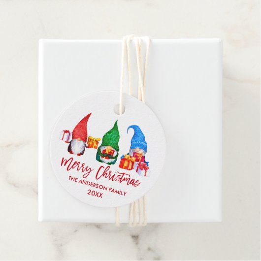 ブラシスクリプトレッドメリークリスマスウォーターのカラー格言 フェイバータグ (インサイチュ)