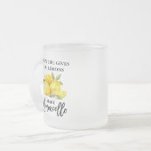 ブラシスクリプトレモンチェロ曇りガラスのマグカップ フロストグラスマグカップ (正面左)