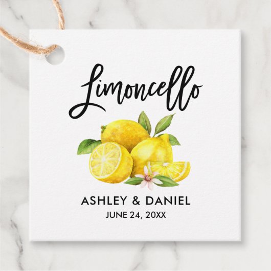 ブラシスクリプトレモ結婚ンスLimoncello Kraft フェイバータグ (正面)