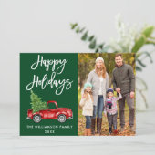 ブラシスクリプト休日ヴィンテージトラックフォトグリーン シーズンカード (スタンド正面)