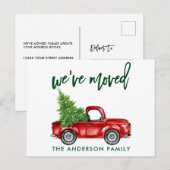 ブラシスクリプト住所の変更トラックツリー緑 ポストカード (正面/裏面)