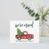 ブラシスクリプト住所の変更トラックツリー緑 ポストカード (スタンド正面)