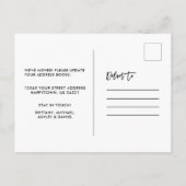 ブラシスクリプト住所の変更ヴィンテージレッドトラック ポストカード (裏面)