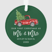 ブラシスクリプト初めてのクリスマスヴィンテージトラック オーナメント (裏面)