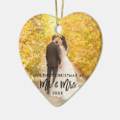 ブラシスクリプト初めてのクリスマスMr.フォト夫人 セラミックオーナメント (左)