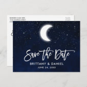 ブラシスクリプト天月の星の日付を保存 案内ポストカード (正面/裏面)