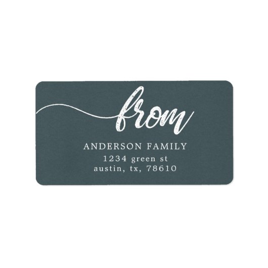 ブラシスクリプト差出人住所ファミリースチールブルー ラベル (正面)