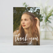 ブラシスクリプト感謝してい卒業あなたのフォトカード サンキューカード (スタンド正面)