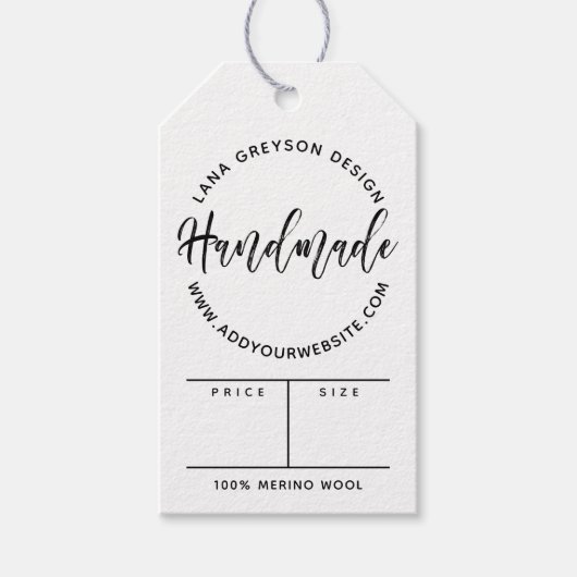 ブラシスクリプト手作りソーシャルメディア価格 ギフトタグ (正面)