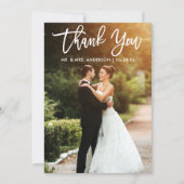 ブラシスクリプト新郎結婚の写真 サンキューカード (正面)