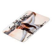 ブラシスクリプト日付カップルの写真を保存B マグネット (左側)