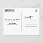 ブラシスクリプト木材初めてのクリスマス新しいホームトラック ポストカード (裏面)