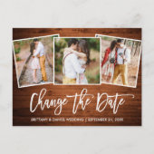 ブラシスクリプト木目日付を変更新しい日付3の写真 ポストカード (正面)