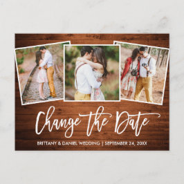 ブラシスクリプト木目日付を変更新しい日付3の写真 ポストカード