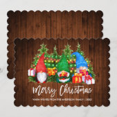 ブラシスクリプト格言ウッドクリスマスライト シーズンカード (正面/裏面)