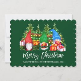 ブラシスクリプト格言クリスマスライトグリーン シーズンカード