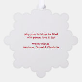 ブラシスクリプト水彩ヴィンテージ赤トラック オーナメントカード (裏面)