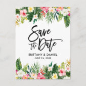 ブラシスクリプト熱帯フローラの保存日 ポストカード (正面)