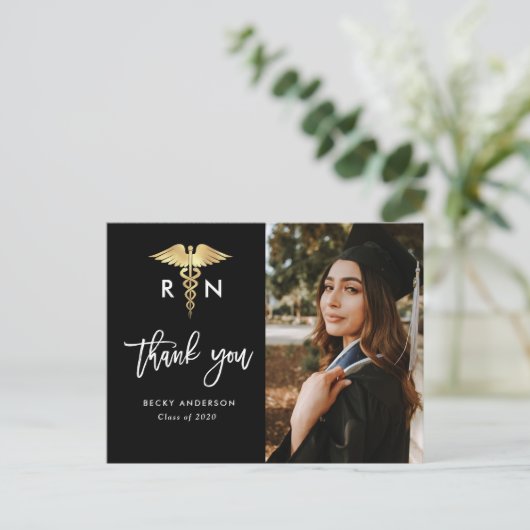 ブラシスクリプト看護学校卒業感謝していあなた ポストカード (スタンド正面)