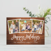 ブラシスクリプト素朴ウッド3フォトファミリー シーズンカード (スタンド正面)