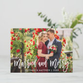 ブラシスクリプト結婚したとフォトクメリーリスマス シーズンカード (スタンド正面)