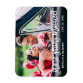 ブラシスクリプト結婚する日を保存 マグネット (縦)